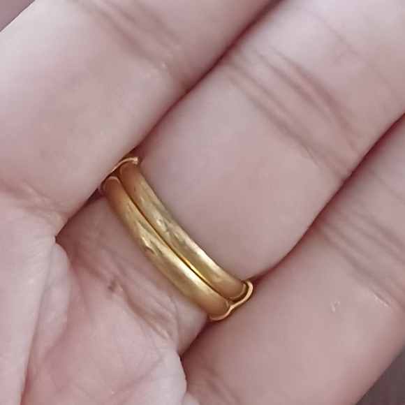 Gold Filigree Double Strand Vintage Etched Ball Necklace with ring set - Picture 3 of 11